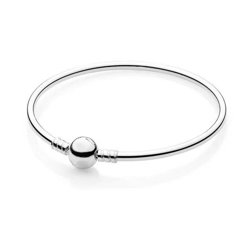 Bracelet classique en argent pur 925% pour femmes, breloque ronde à la mode, bijoux de luxe originau