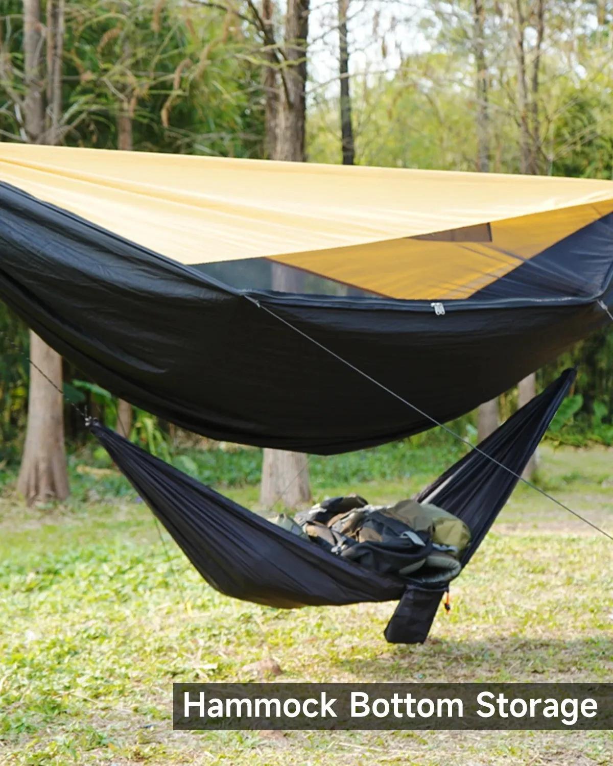 Hamac anti-moustiques anti-renversement pour deux personnes, pare-soleil 2 en 1, hamac de camping à 