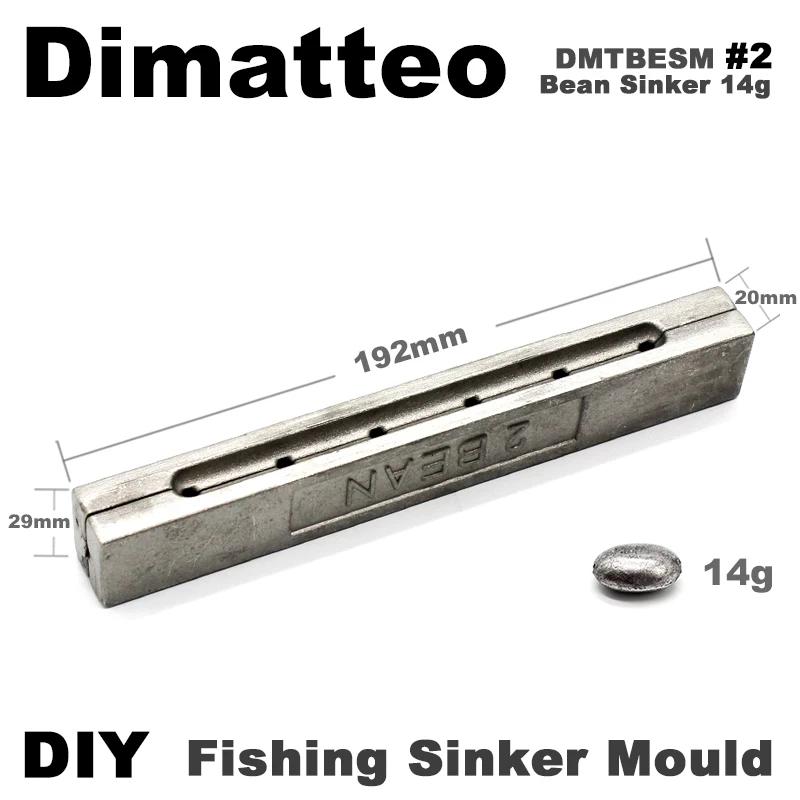 Dimatteo bricolage moule de plomb de haricot de pêche DMTBESM/ # 2 Plombs de Haricots 14g 6 Cavités