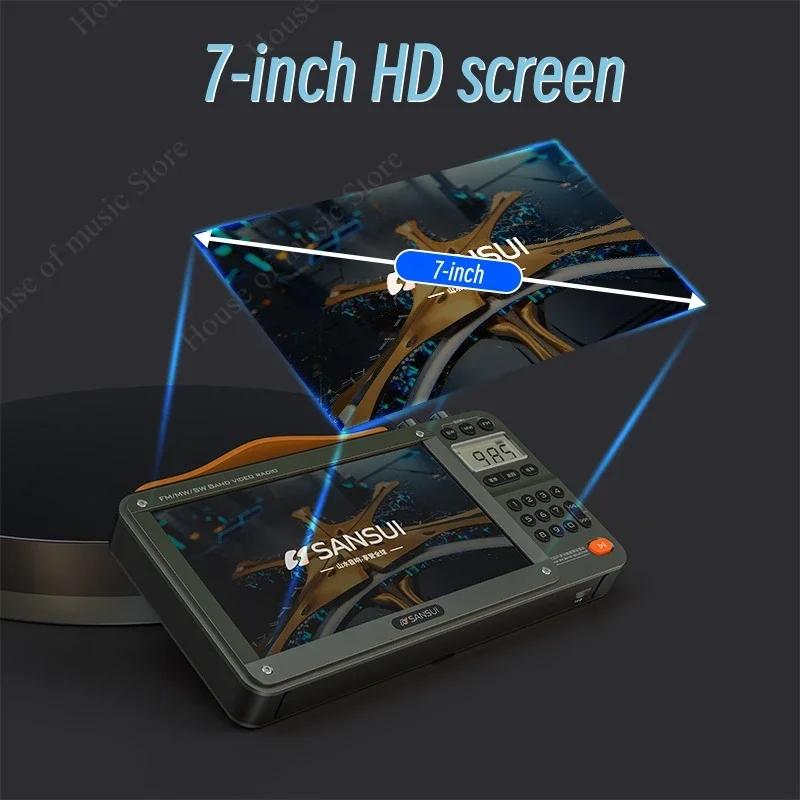 Sansui F51/F50 rétro Radio 7.0 pouces écran vidéo lecteur de musique sans fil Bluetooth haut-parleur