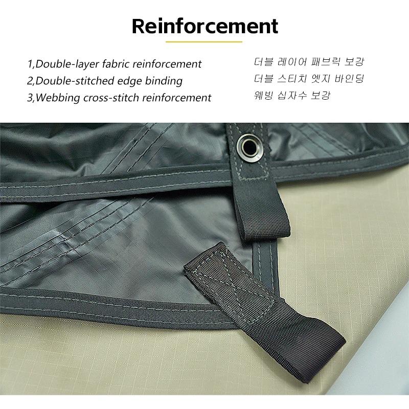 Bâche de revêtement noir imperméable à 19 Points de suspension, bâche de tente de Camping en plein a