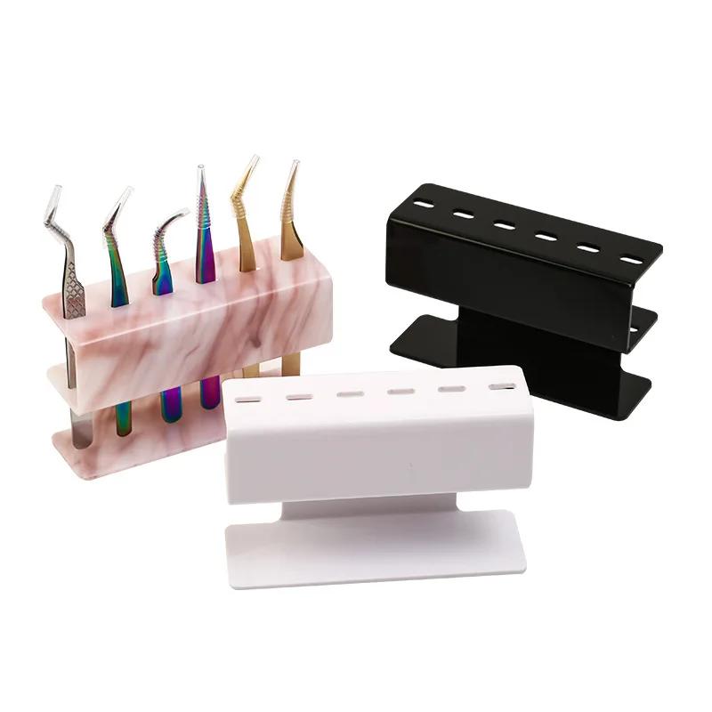 Support de rangement pour pinces à cils en acrylique, ensemble de 6 outils de maquillage durables av