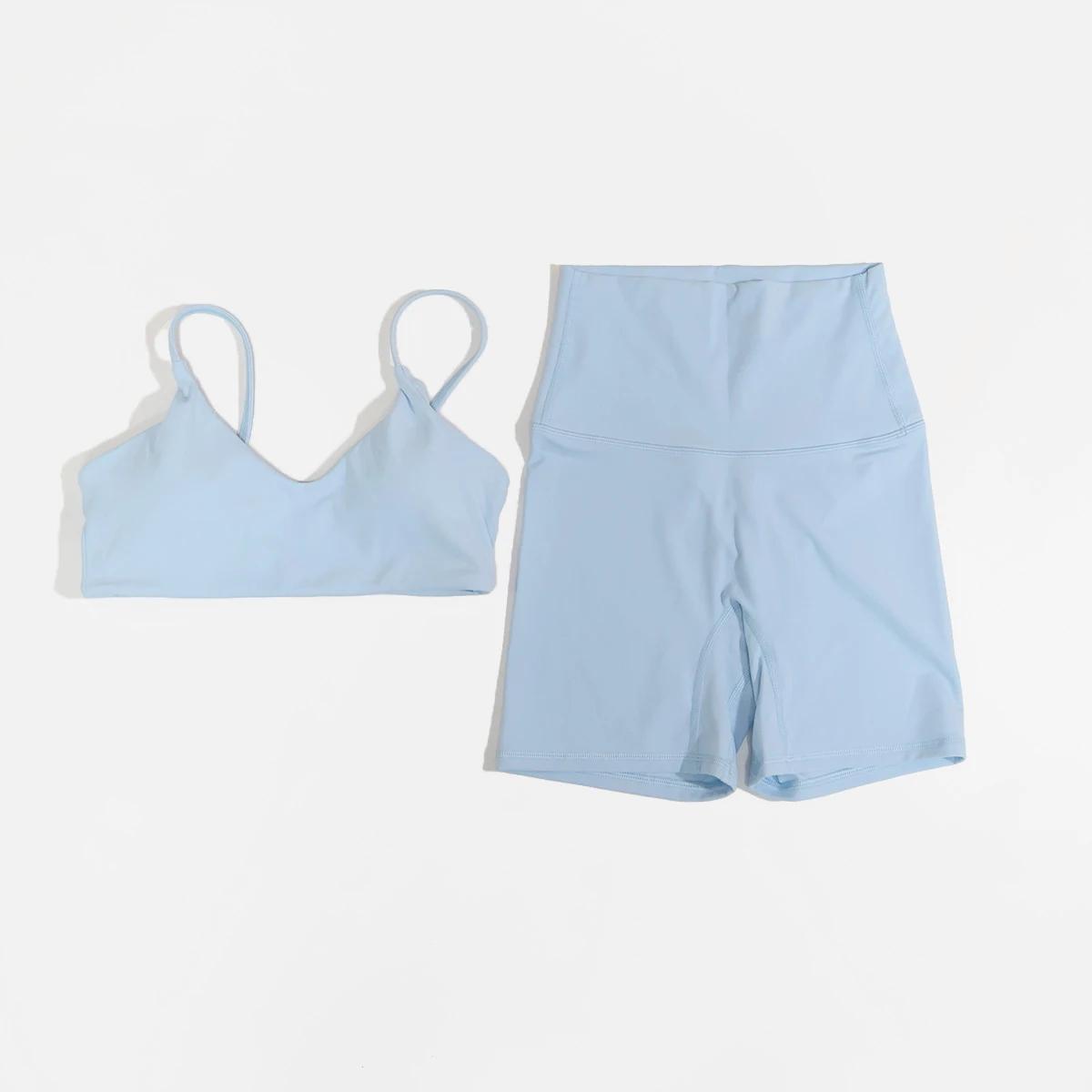 Ensemble de sport d'été pour femmes, 2 pièces, sans manches, pour gymnastique, yoga, taille haute, l