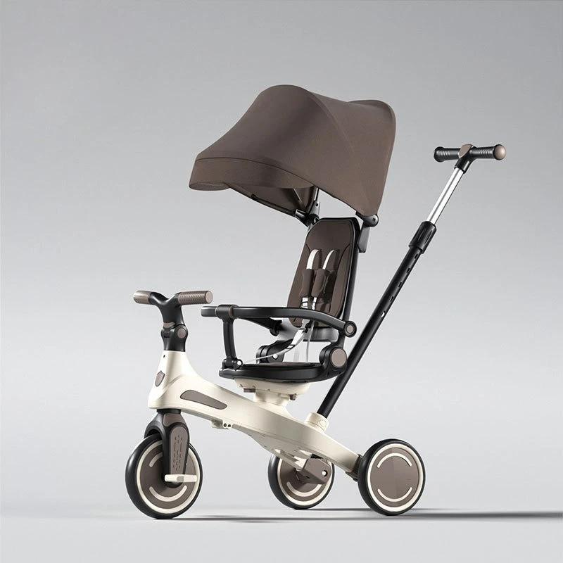 Poussette Trike pour bébé, siège pliable et réversible, conception Anti-basculement, cadre en Fiber 