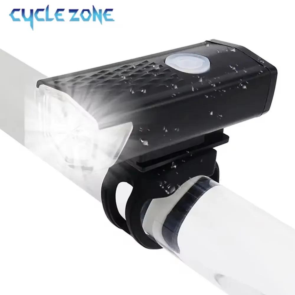 VTT Bike Front Lights USB LED Rechargeable Étanche Vtt Phare Vélo Lumière Avertissement Cyclisme Acc