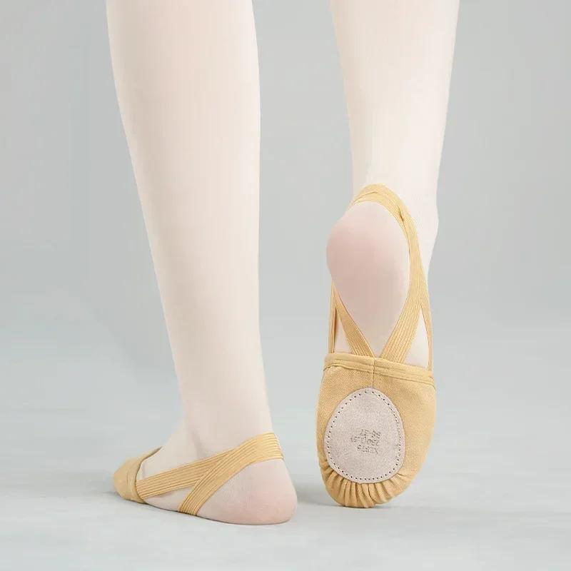 Chaussures de Ballet à Demi-semelle pour Femme, Souliers de brevà Bande artificiel astique, Légères 