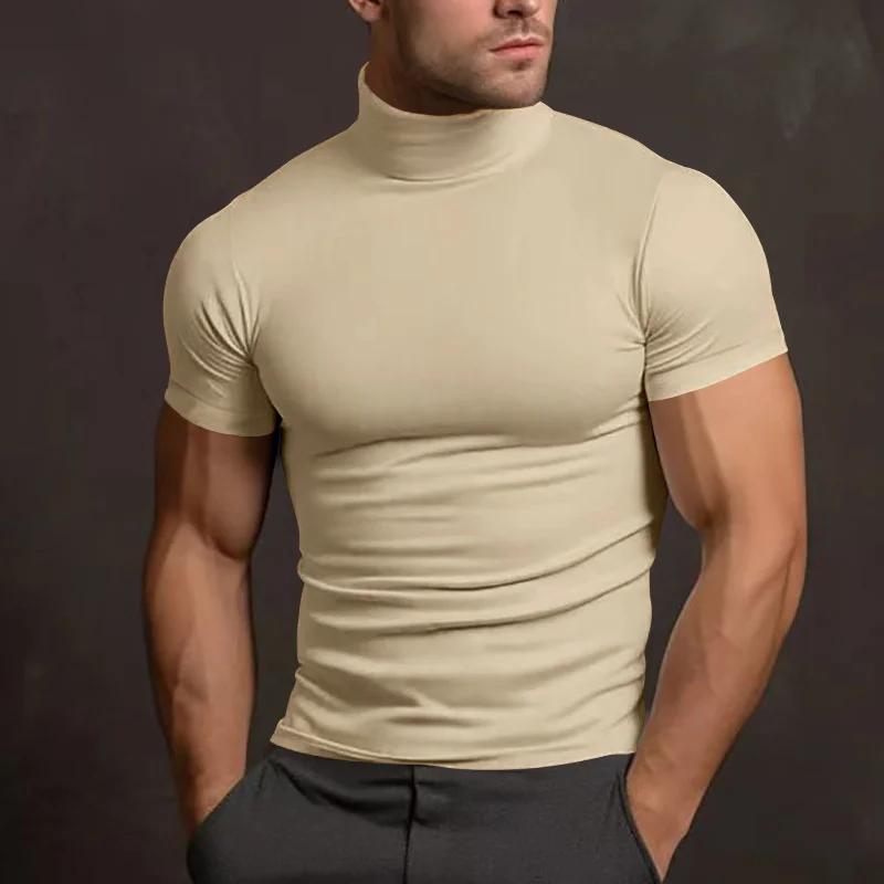 T-shirt homme sport col haut élastique séchage rapide pour course et gymnase - Confort optimal