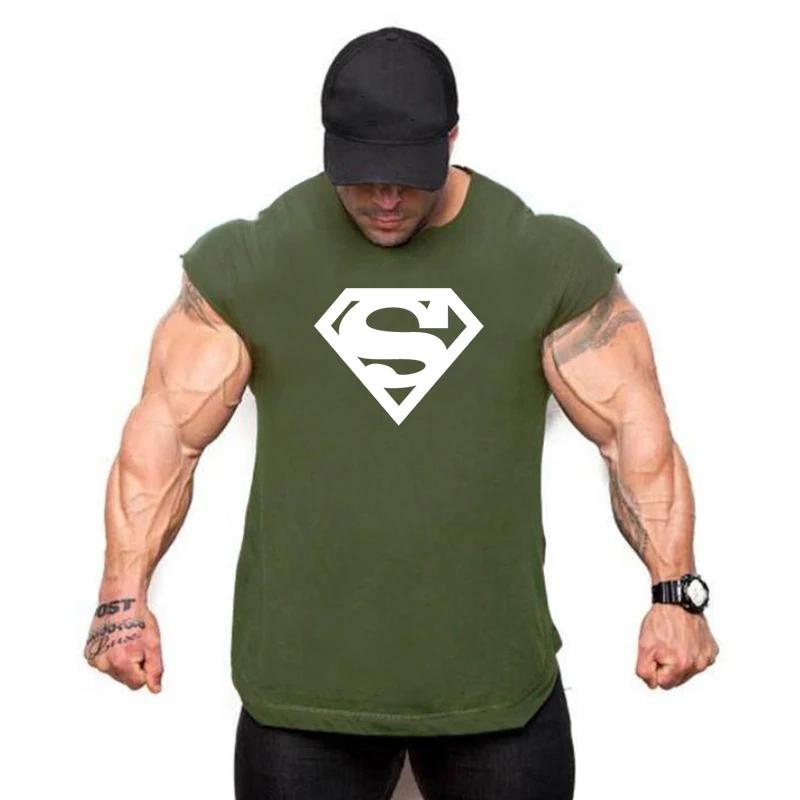 Maillot de sport en coton glacé pour homme, chemise en Y, haut de fitness, vêtements de musculation,