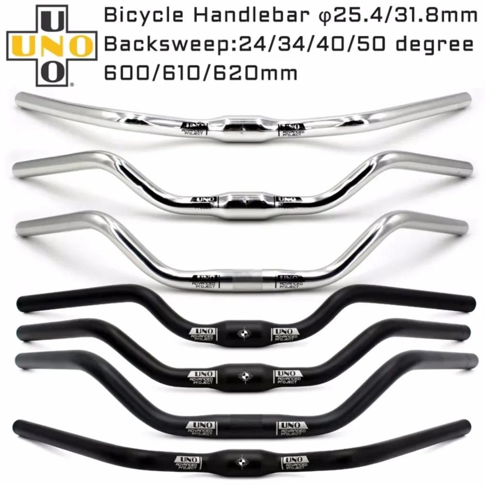UNO vélo hirondelle guidon M Type en alliage d'aluminium 31.8*600/610/620mm noir argent rétro confor