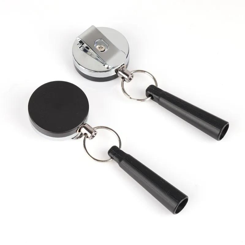 Porte-stylo rétractable en acier inoxydable et Silicone ABS, corde Anti-perte, porte-clés, Clip de c