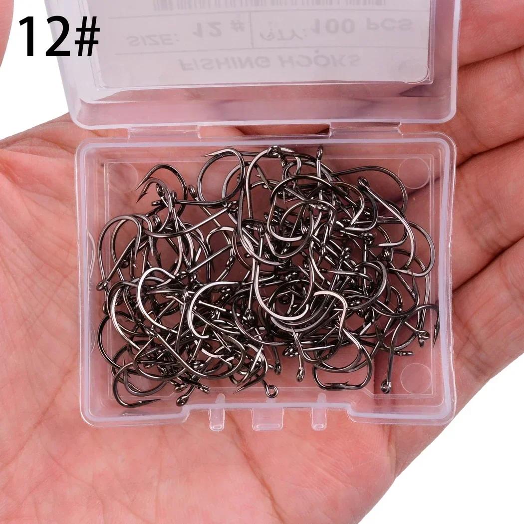 100 pièces/boîte japon Izu hameçon en acier à haute teneur en carbone barbelé dans la mouche crochet