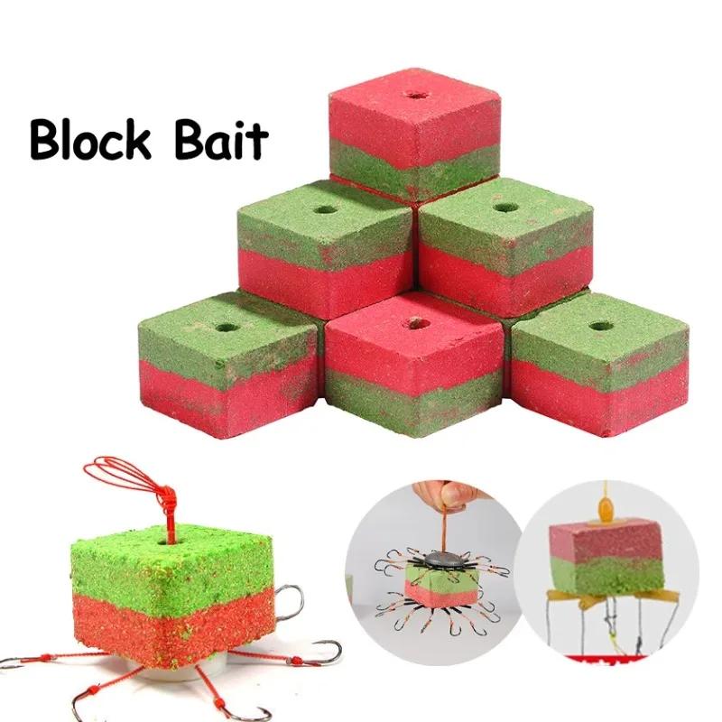 Appât carré rouge vert aromatisé au lait pour crochet rabattable – Convient pour la pêche à la carpe