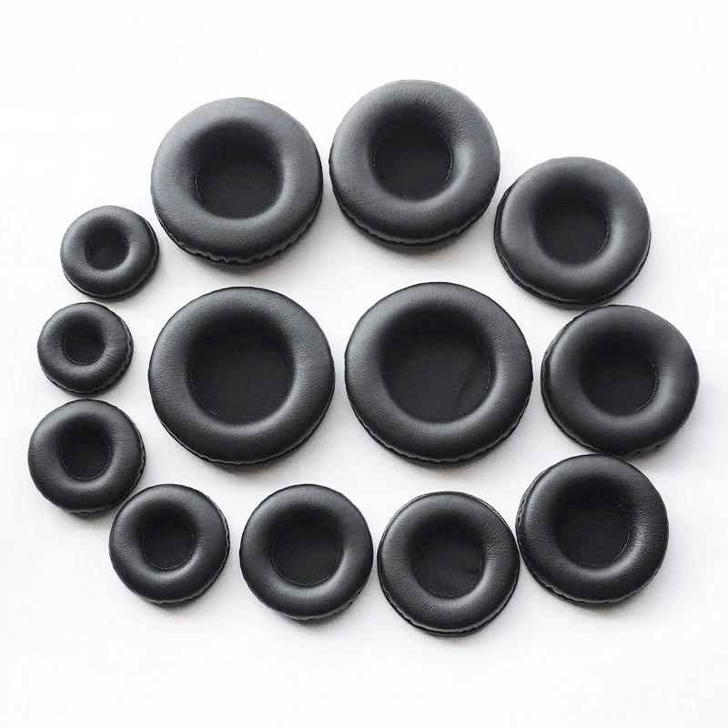Coussinets d'oreille en mousse de cuir éponge pour casque, housses de coussin, 40mm, 50mm, 55mm, 60m