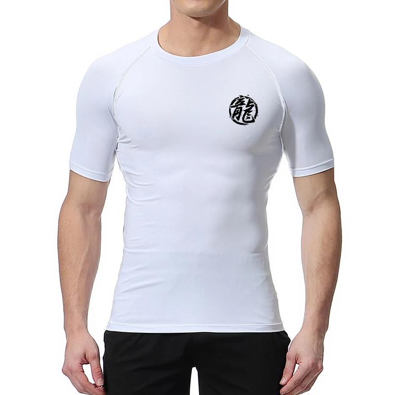 Chemise de compression à imprimé Dragon Rick pour hommes, maillots de base athlétiques, t-shirts à s