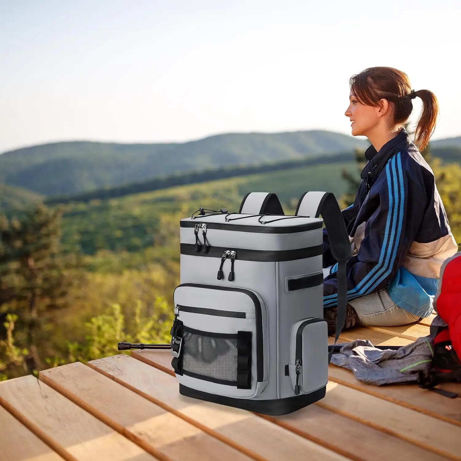 Sac à dos isotherme imperméable de grande capacité 30L, sac à dos isotherme anti-fuite pour le campi
