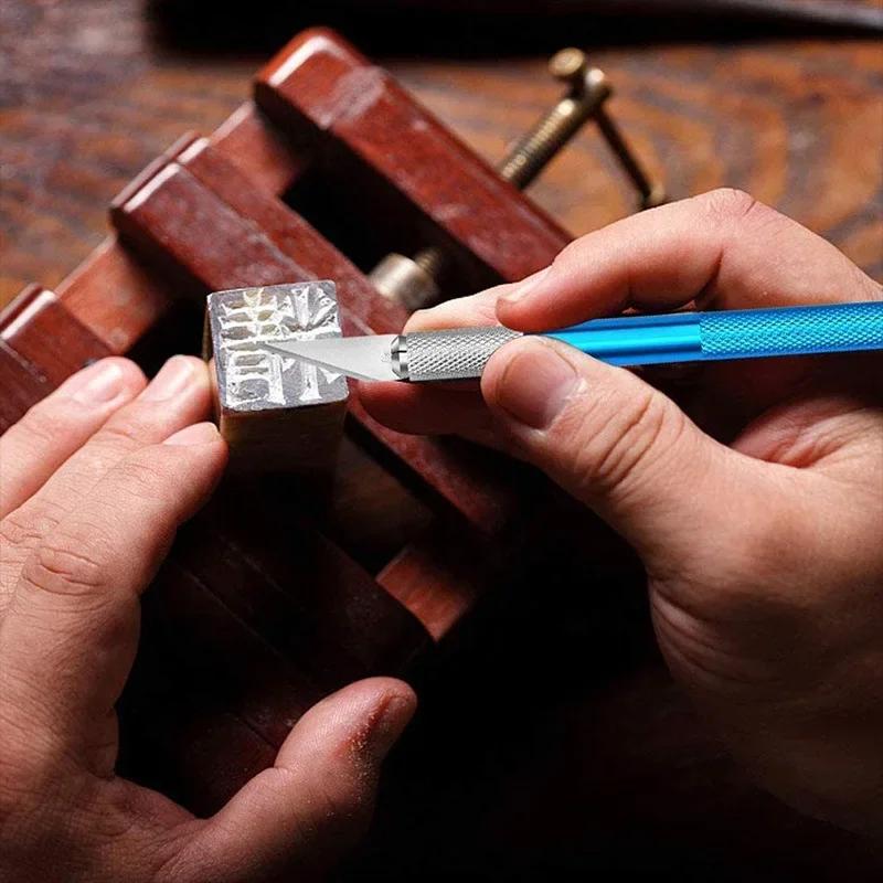 Lames de couteau de Scalpel en métal, lames de couteau à graver pour Sculpture sur bois, remplacemen