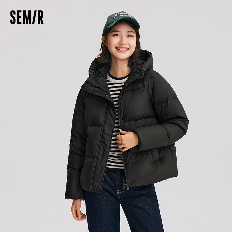 Semir doudoune femmes couleur unie ample polyvalent 2025 hiver nouveau imperméable à l'huile anti-ta