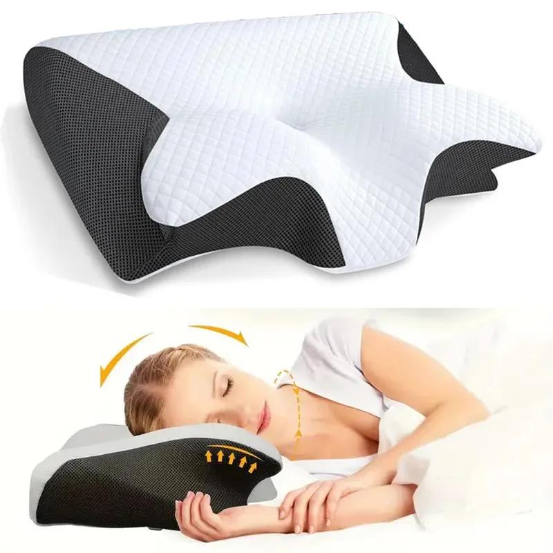 Oreiller cervical à mémoire de forme papillon, oreiller de sommeil confortable en mousse à mémoire d