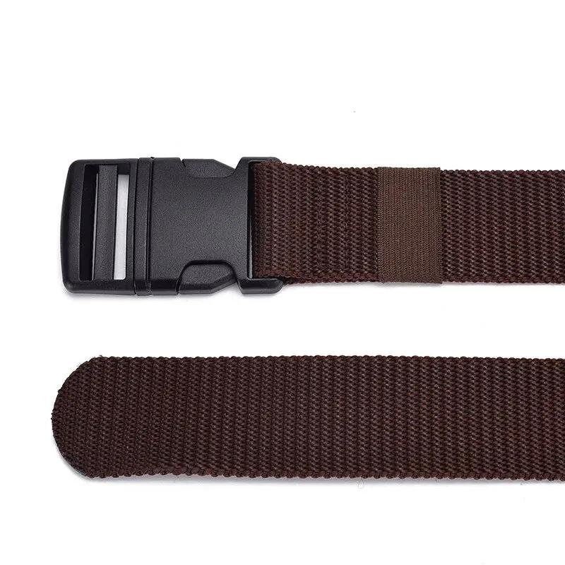 Ceinture en nylon tissé pour homme, sans métal, en plastique, de haute qualité, pour l'extérieur