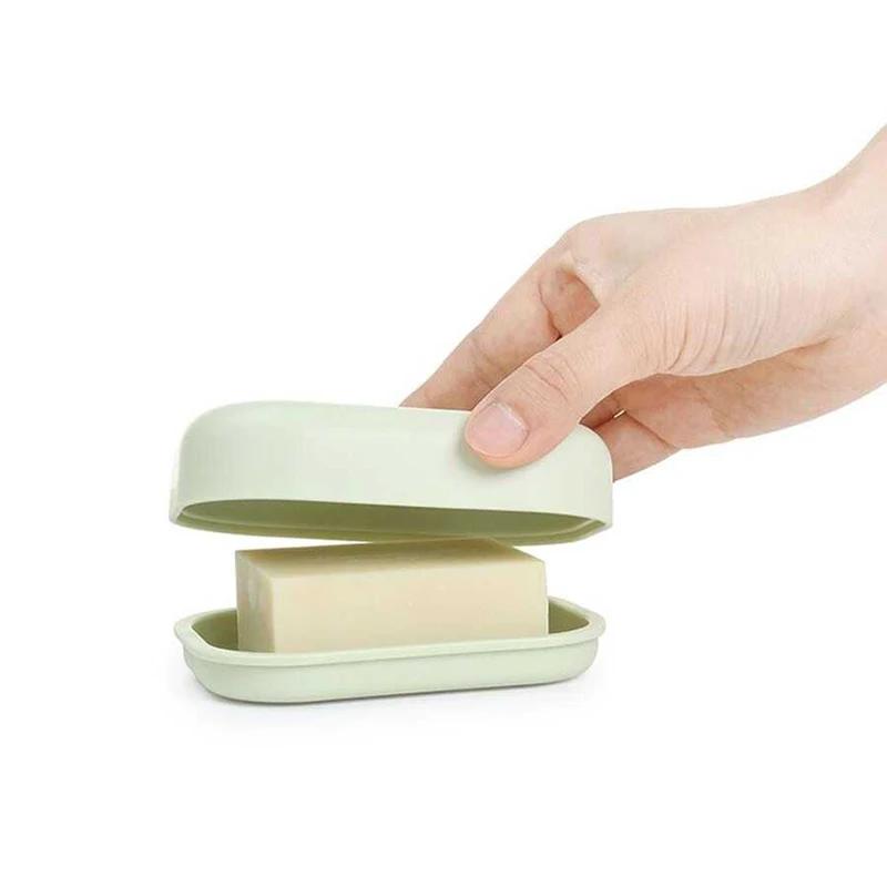 Porte-savon carré Double couche avec couvercle, boîte à savon de vidange en plastique, ménage salle 