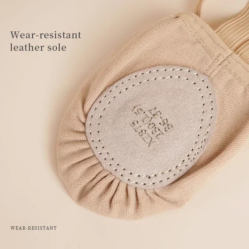 Chaussures de Ballet à Demi-semelle pour Femme, Souliers de brevà Bande artificiel astique, Légères 