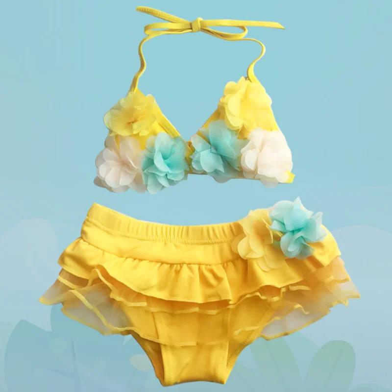 Nouveau maillot de bain pour enfants mignon fleur bébé maillot de bain pour les filles