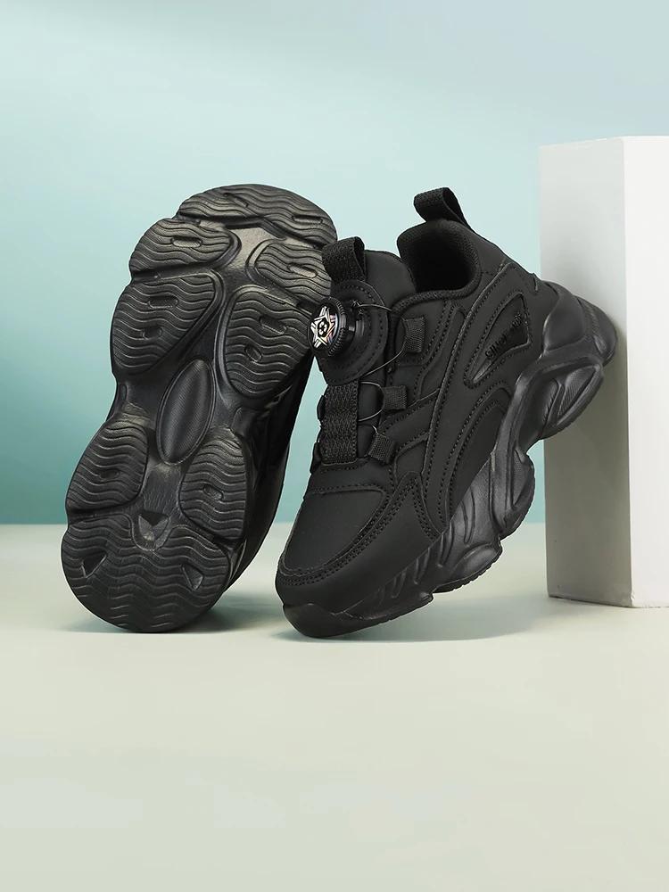 🔥   Sneakers pour enfants entièrement noires avec boucle rotative |   Très facile à mettre et à enle