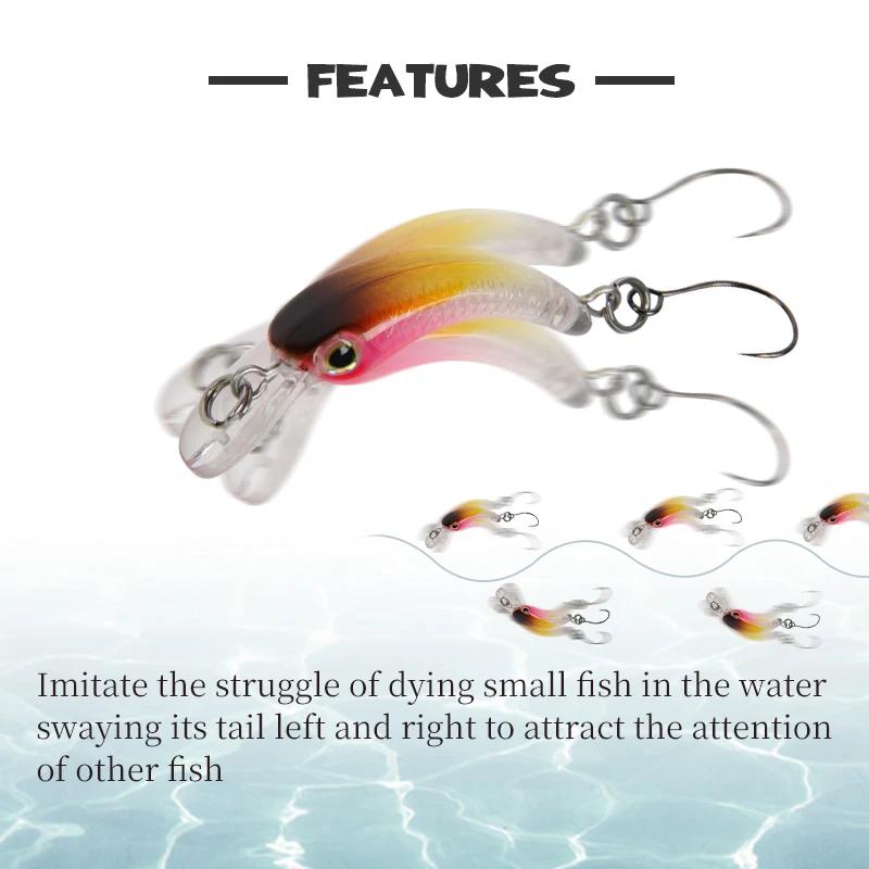 LETOYO Mini truite leurre 1.2g flottant vairon truite leurre de pêche Micro dur leurres appâts artif
