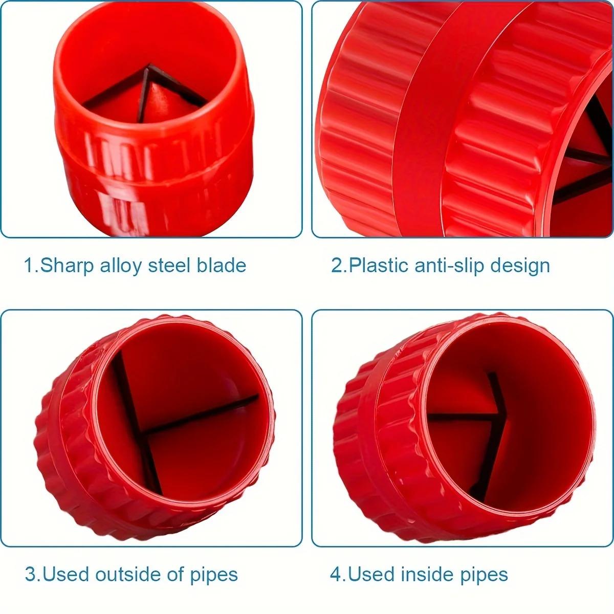 Tube externe interne rouge, tuyaux métalliques, outil d'ébavurage robuste, outil de chanfrein pour T