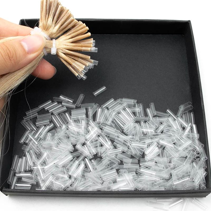 Tubes thermorétractables pour Extensions de cheveux, 500 pièces, sans adhésif, accessoires pour chev