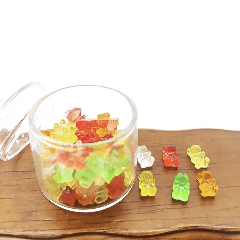 Mini ours coloré en résine, 20 pièces, artisanat de bricolage, décoration de bonbons pour maison de 