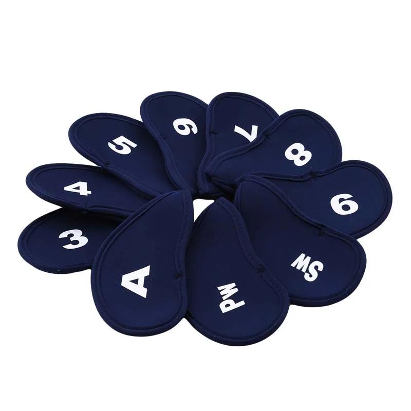 Couvre-tête en fer pour Club de Golf Portable, 10 pièces, ensemble de couvre-chef de protection, fou