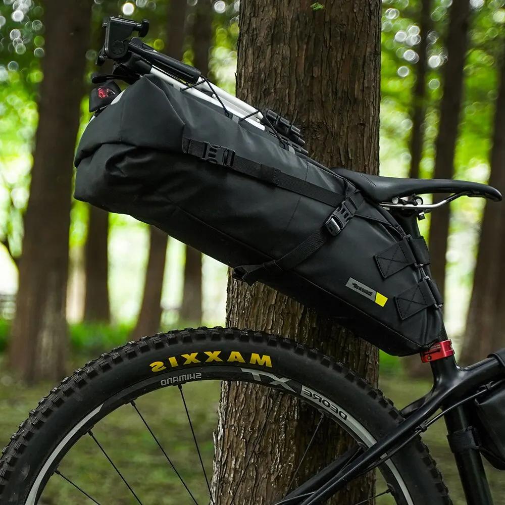 Rhinowalk Vélo Selle Sac Étanche VTT Route Vélo 13L Grande Capacité Sac Foldabe Queue Arrière Sac de