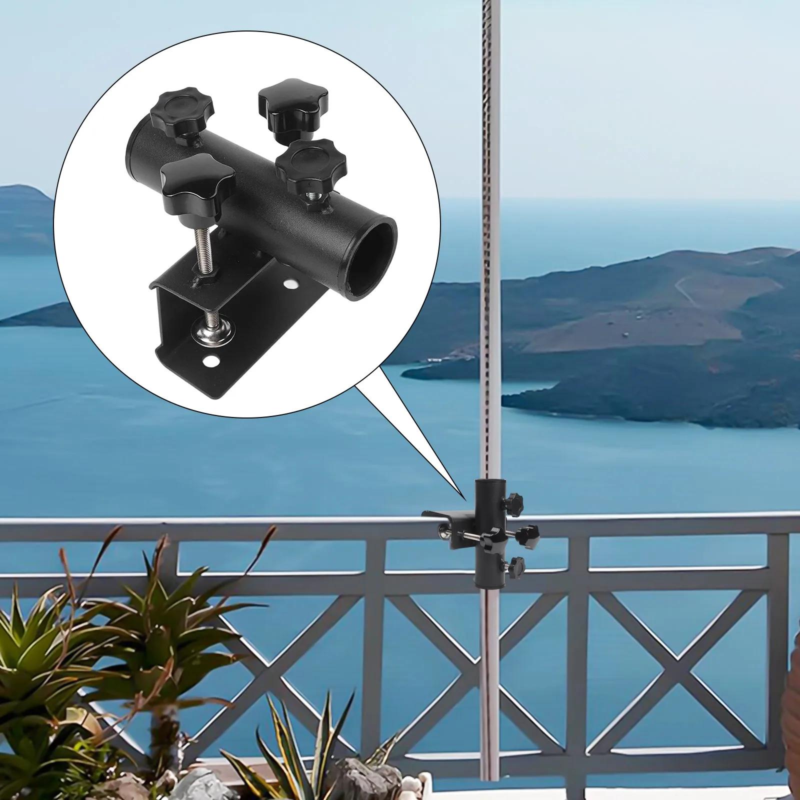 Support de parasol pour balcon, pince de fixation adaptée aux clôtures de jardin de 23 mm à 38 mm, s