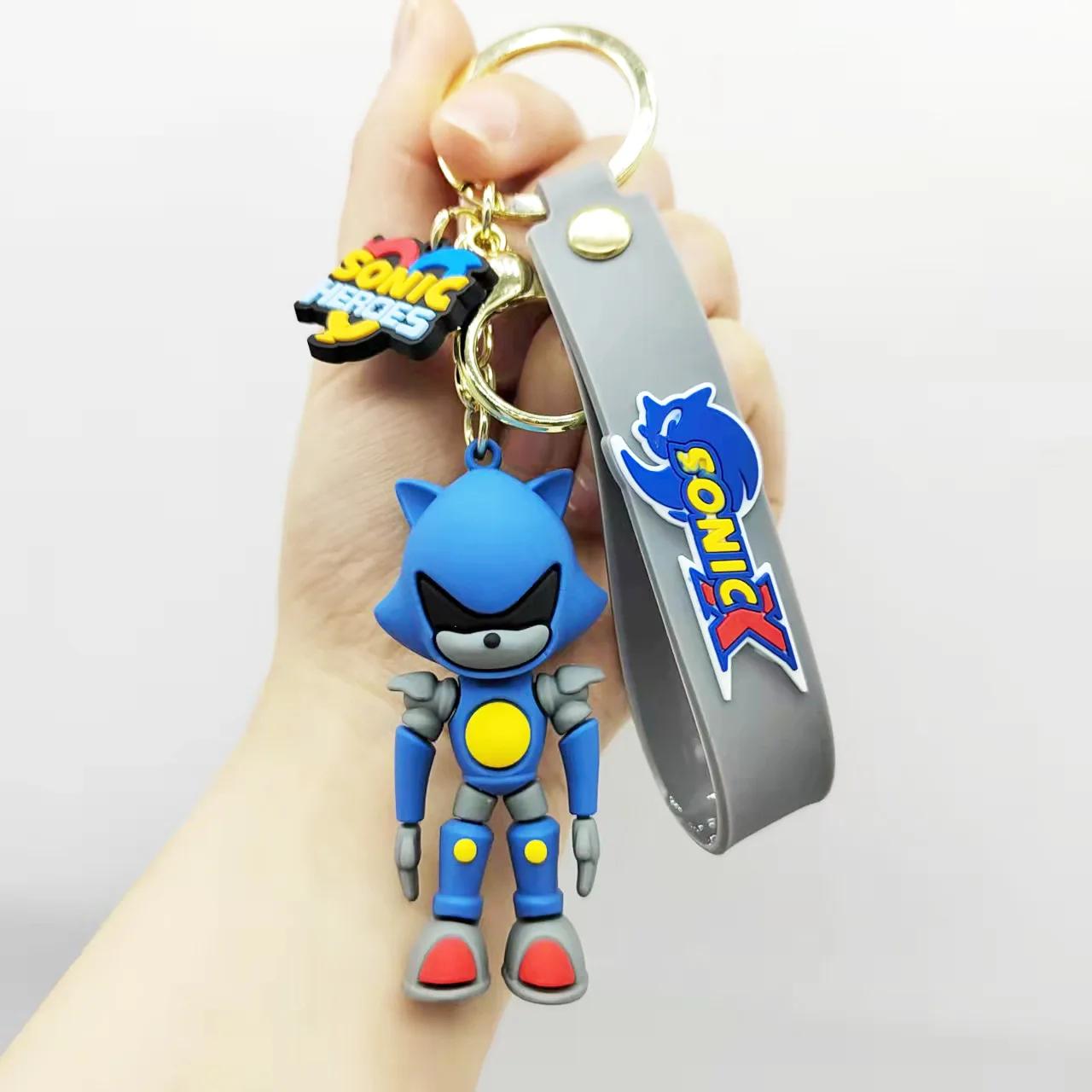Porte-clés Sonic Shadow Knuckles pour enfants, figurines d'anime, porte-clés en PVC, sacs, accessoir