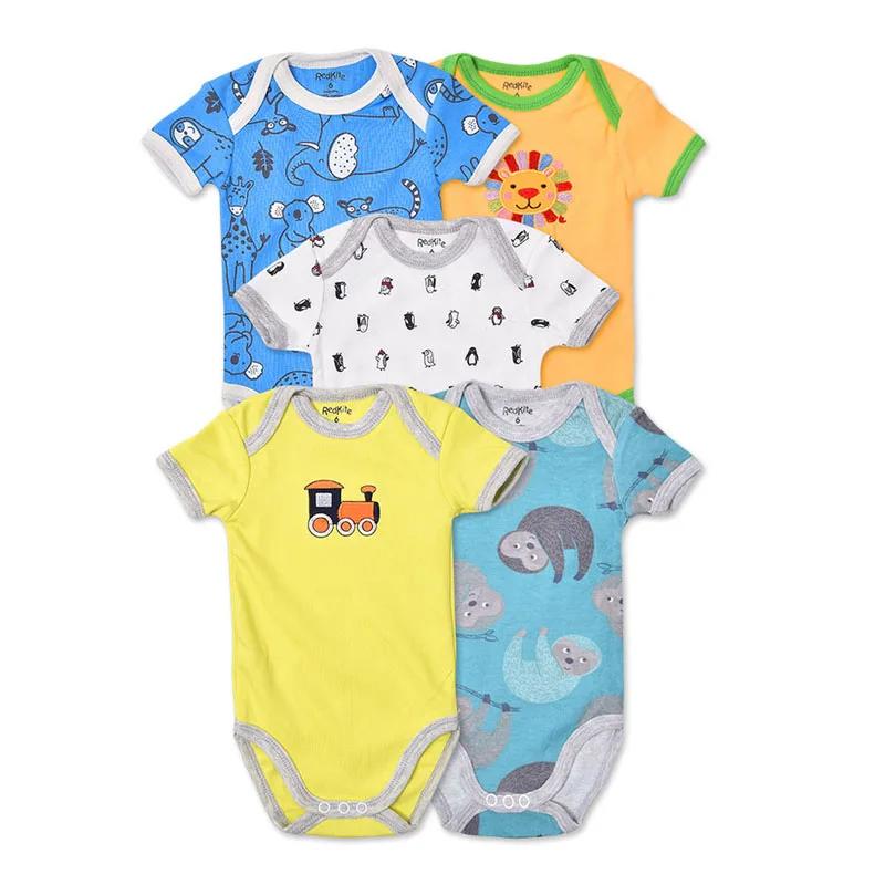 Combinaison à ailes en coton à manches courtes, 5 pièces, 3M-24M, body pour bébé