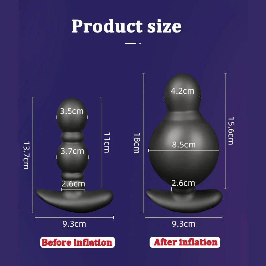Grand godemichet anal gonflable automatique pour hommes et femmes, gode, masseur de prostate masculi