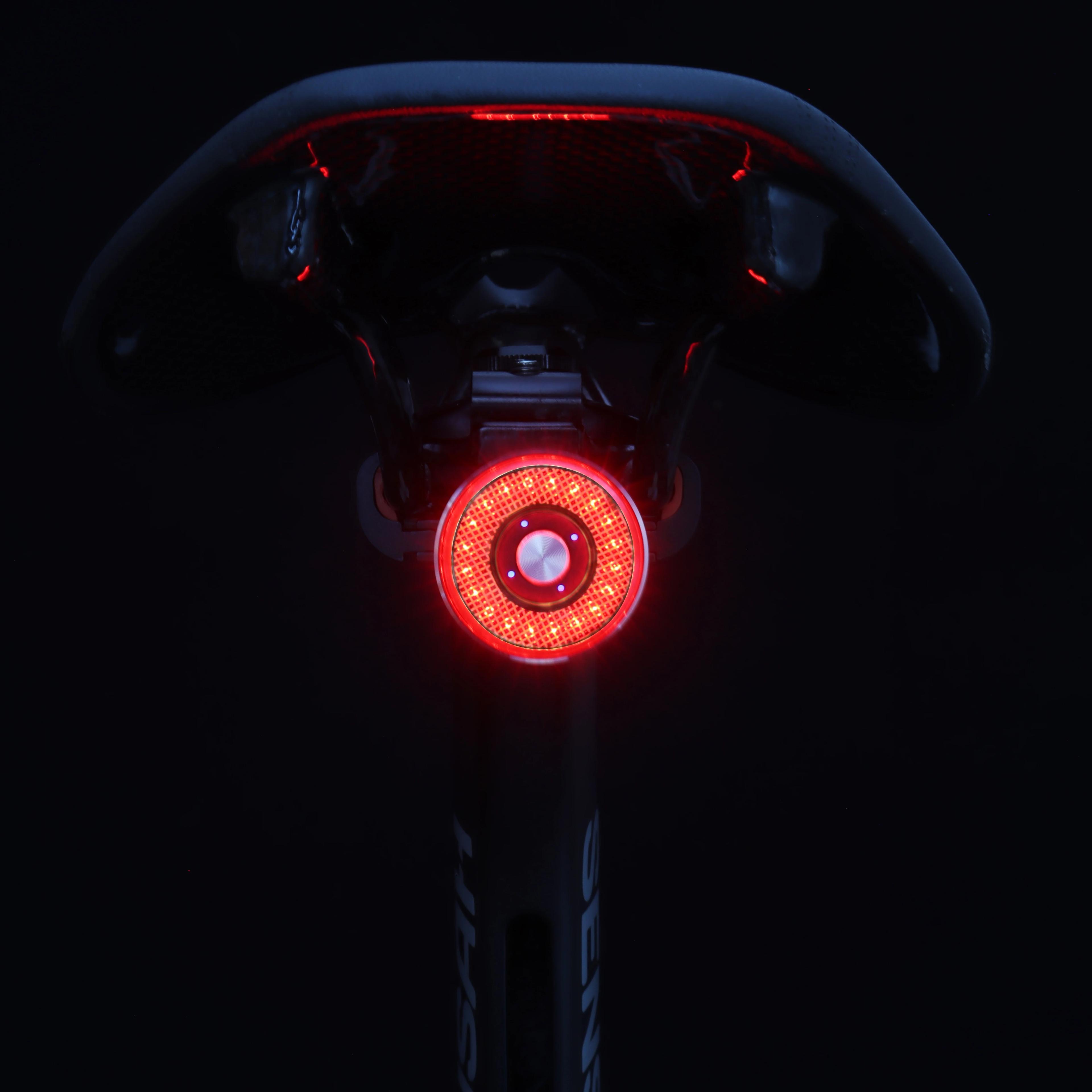 Feu arrière de vélo intelligent avec détection de freinage automatique, étanche IPx6, charge LED, fe