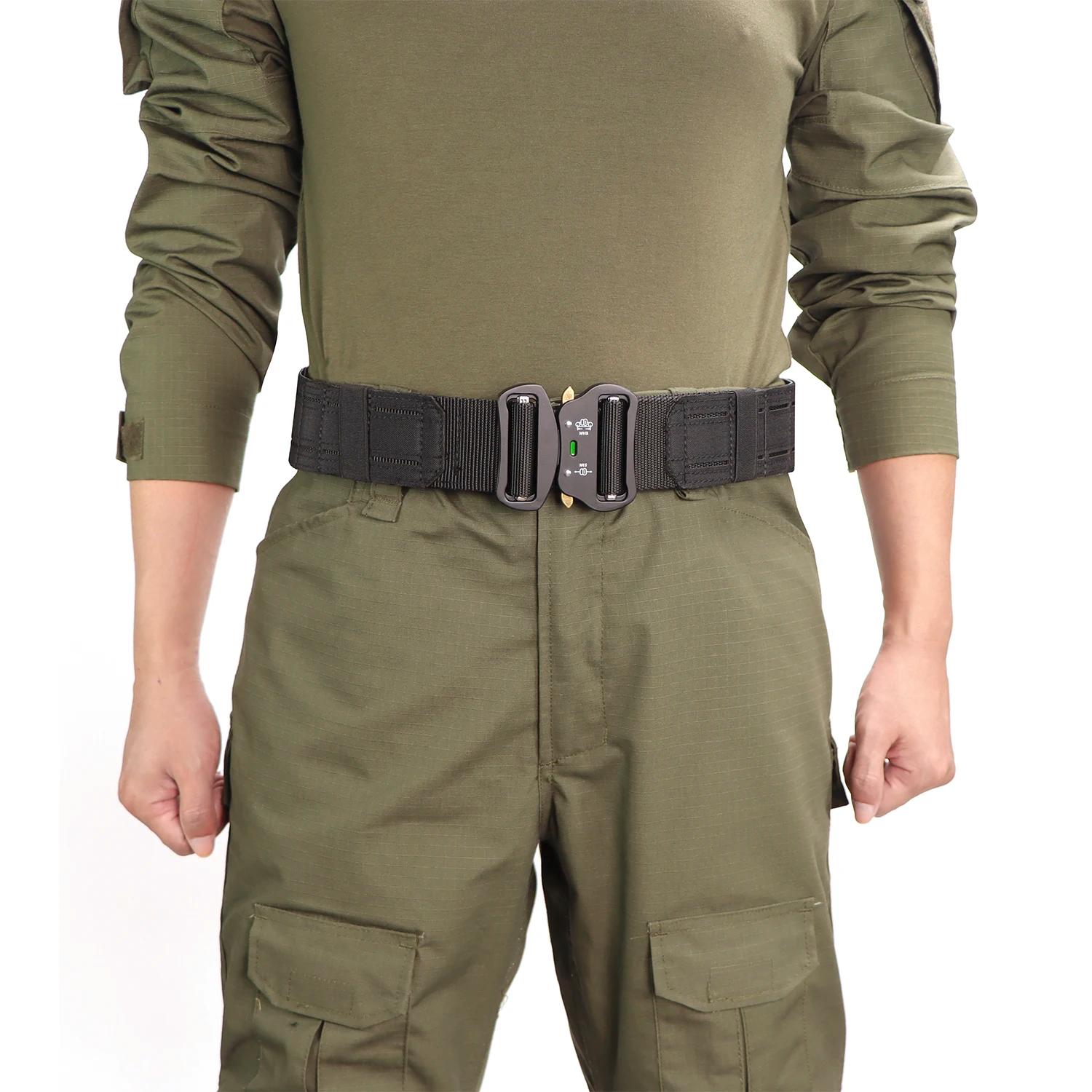 Ceinture tactique de 2 pouces, boucle métallique à dégagement rapide, ceintures MOLLE Airsoft pour h