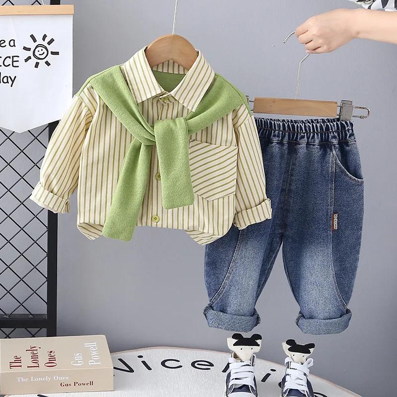 Nouveau printemps automne bébé vêtements costume enfants garçons à manches longues chemise pantalon 