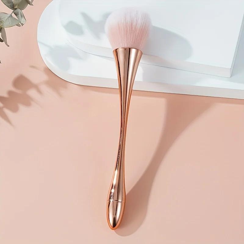Pinceau de maquillage en éventail doré Rose, brosse cosmétique, brosse à poudre libre, brosse de sur