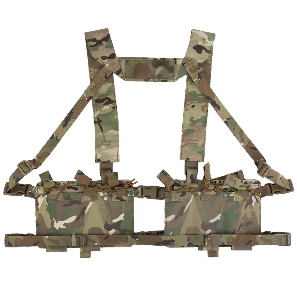 DulglaAlpha-Chest Rig SS Style Molle, Modulaire à Dégagement Rapide, 34 Châssis Fendu, Poudres de Ma