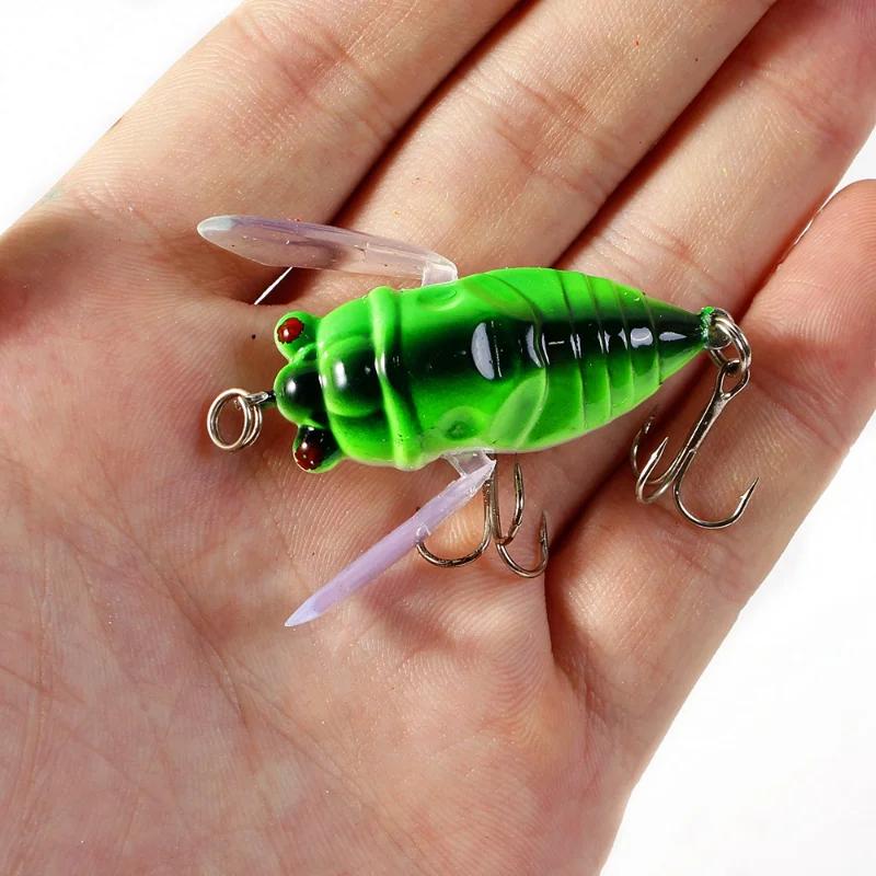 1 pièces Simulation cigale dur faux appât leurre de pêche 5 cm 6g bionique Iscas artificiel Wobblers