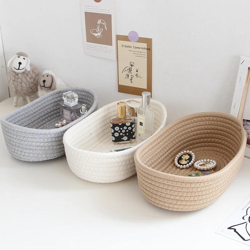 Paniers de rangement tissés multifonctionnels, articles divers de bureau, cosmétiques, jouets pour e
