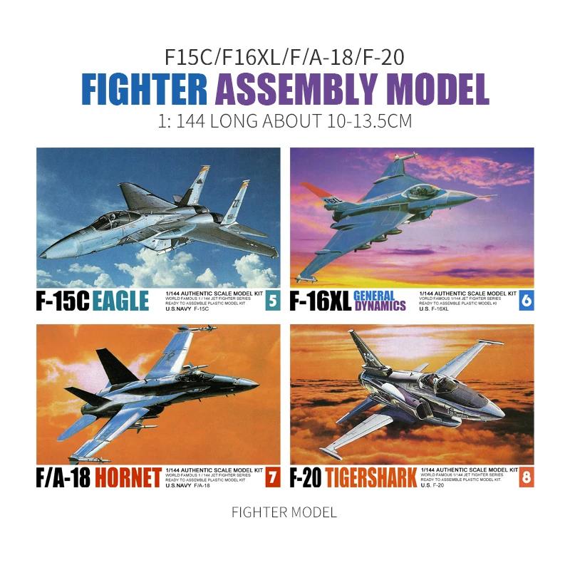 Modèle de chasseur assemblé 1/144, modèle de Simulation militaire F-14 F-15 F/A-18