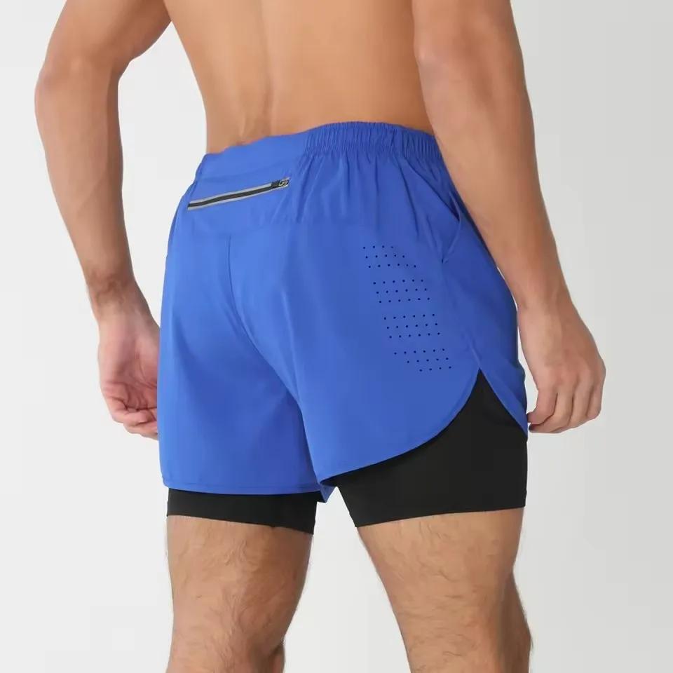 Nouveaux shorts de course double couche pour hommes shorts de fitness 2 en 1 à séchage rapide shorts