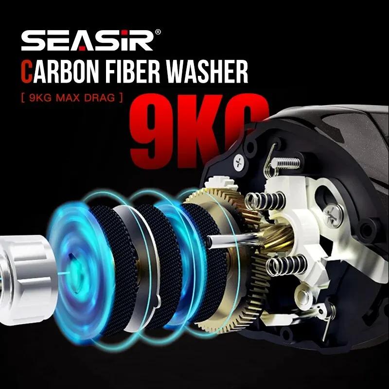 SEASIR-Moulinet de pêche Baitcasting X2, roulement en céramique hybride, rondelle en fibre de carbon