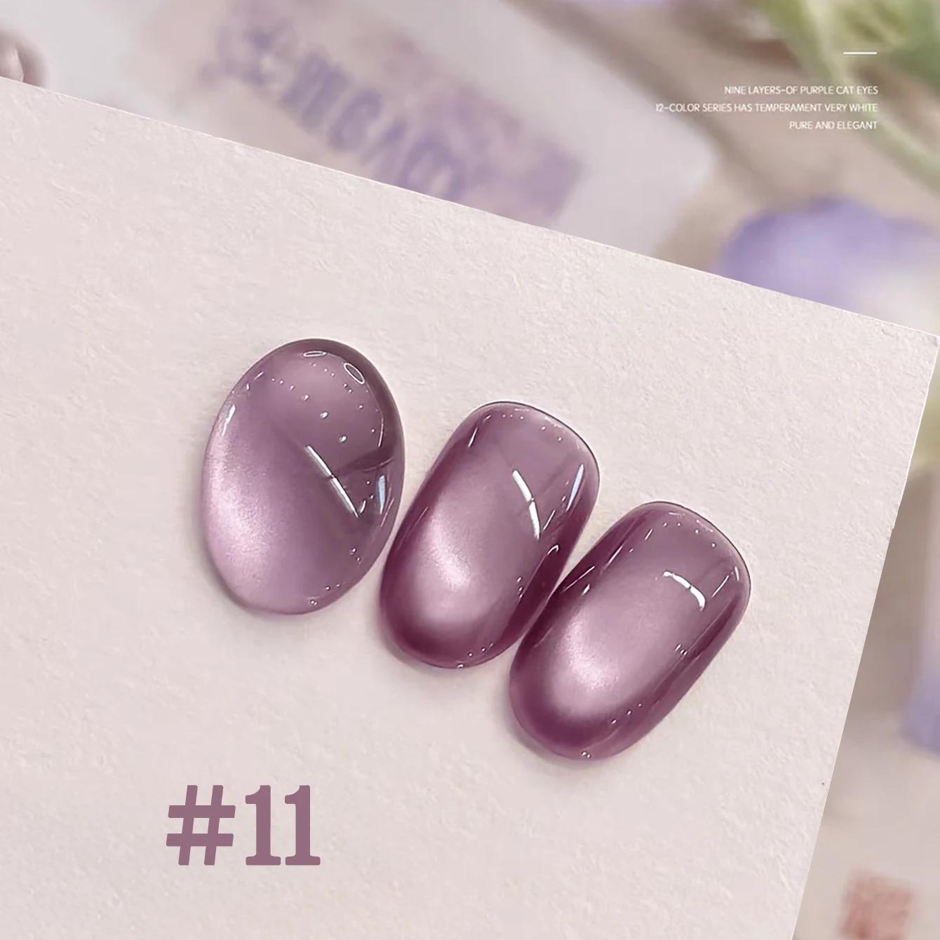 1-12 pièces TC populaire violet oeil de chat vernis à ongles Gel ensemble UV Gel tremper les ongles 