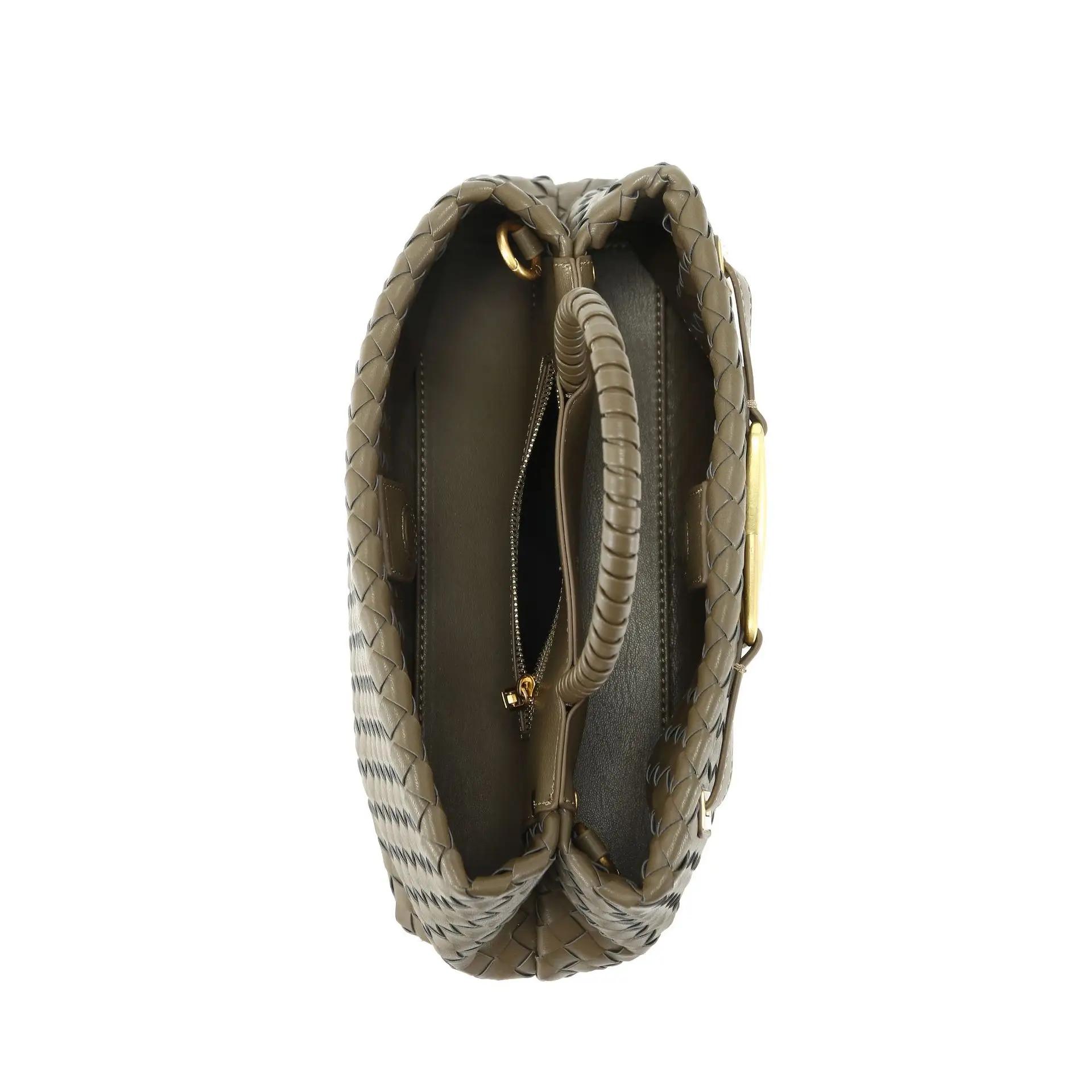 Nouveauté tissage Style femmes sac à main de luxe en cuir PU fourre-tout décontracté spacieux sac de
