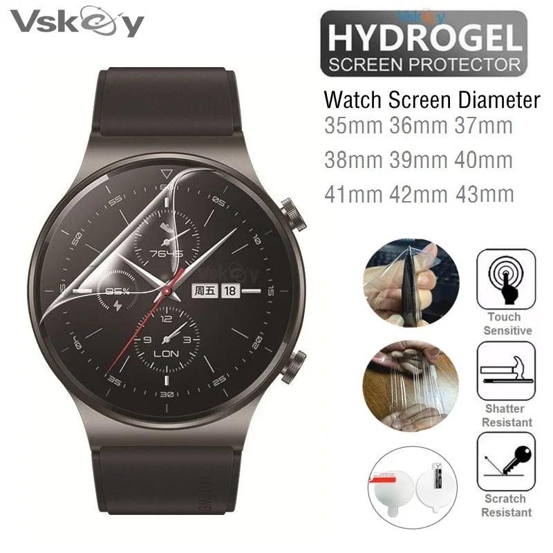 Protecteur d'écran souple en Hydrogel TPU, 500 pièces, pour montre intelligente, diamètre 35mm 34mm 